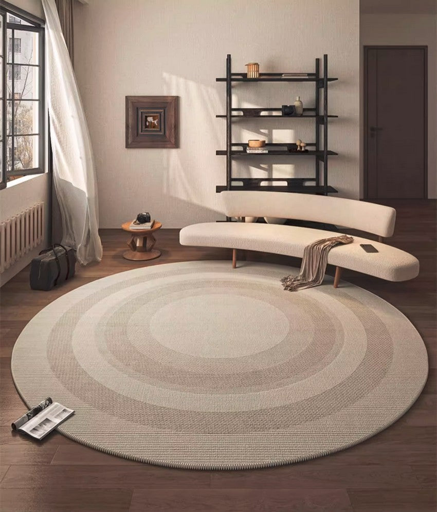 Contemporary Area Rugs for Bedroom, Round Area Rugs for Dining Room, Coffee Table Rugs, Circular Modern Area Rug, Large Modern Rugs for Living Room