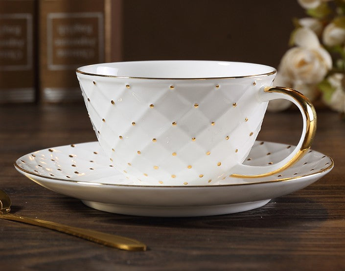 Elegant Ceramic Tea Cups, Unique Tea Cups and Saucers in Gift Box as Birthday Gift, Beautiful British Tea Cups, Creative Bone China Porcelain Tea Cup Set