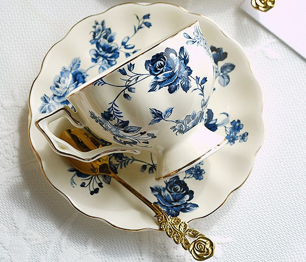 Elegant Vintage Ceramic Coffee Cups for Afternoon Tea, Royal Ceramic Cups, French Style China Porcelain Tea Cup Set, Unique Tea Cup and Saucers