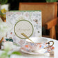 Flower Bone China Porcelain Tea Cup Set, Unique Tea Cup and Saucer in Gift Box,British Royal Ceramic Cups for Afternoon Tea, Elegant Ceramic Coffee Cups