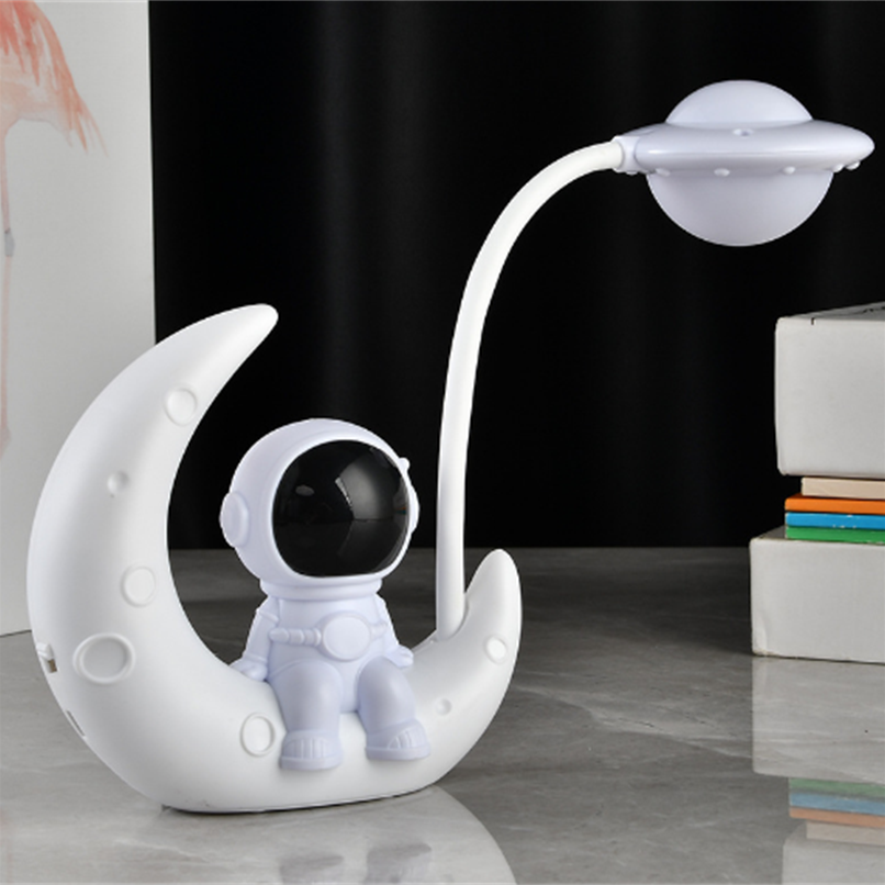 Christmas Lights, Christmas Decoration Cartoon Spaceman Astronaut Eye Protection Desk Lamp-Cartoon Moon Lamp Led Learning Eye Protection Rechargeable Desk Lamp Wireless Bedside Lamp Cute Creative Children Night Lamp