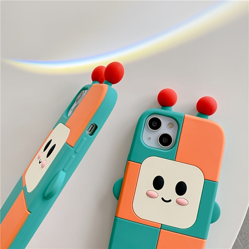 Green Orange Cartoon Cute Robot Mobile Phone Case