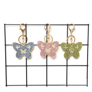 3pcs DIY Metal Butterfly Full Special Shape Drill Diamond  Keychain ktclubs.com