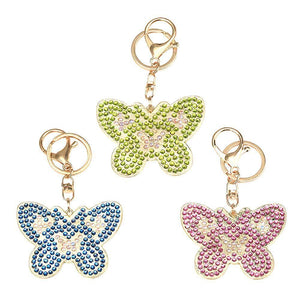 3pcs DIY Metal Butterfly Full Special Shape Drill Diamond  Keychain ktclubs.com