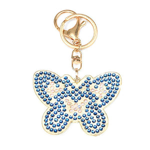 3pcs DIY Metal Butterfly Full Special Shape Drill Diamond  Keychain ktclubs.com