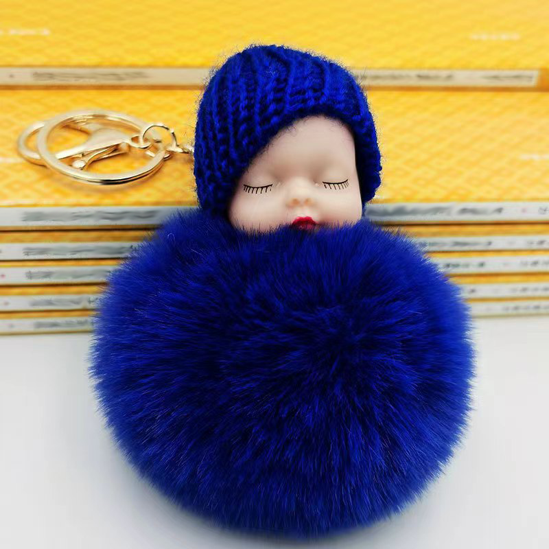 Keychain Cute Fluffy Plush Mini Doll Keychain For Women Bags Key Ring Gift Decoration Accessories Hanging Gift