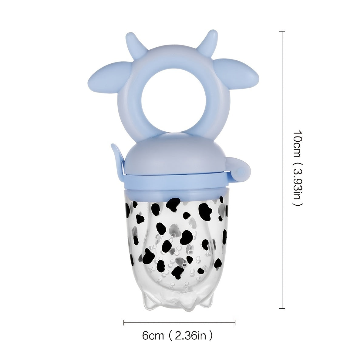 Baby Pink, Yellow, Blue Silicone Cow Pattern Self Food Feeder Pacifier