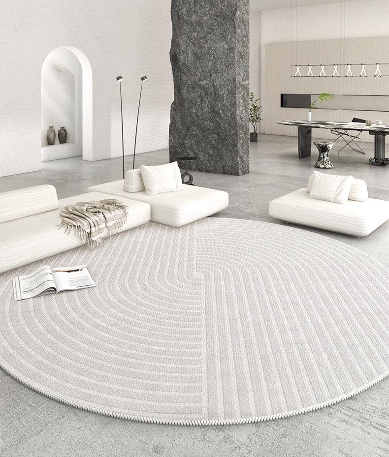 Contemporary Modern Rugs in Bedroom, Round Modern Rugs in Living Room, Round Modern Rugs under Coffee Table, Washable Modern Rugs for Kitchen