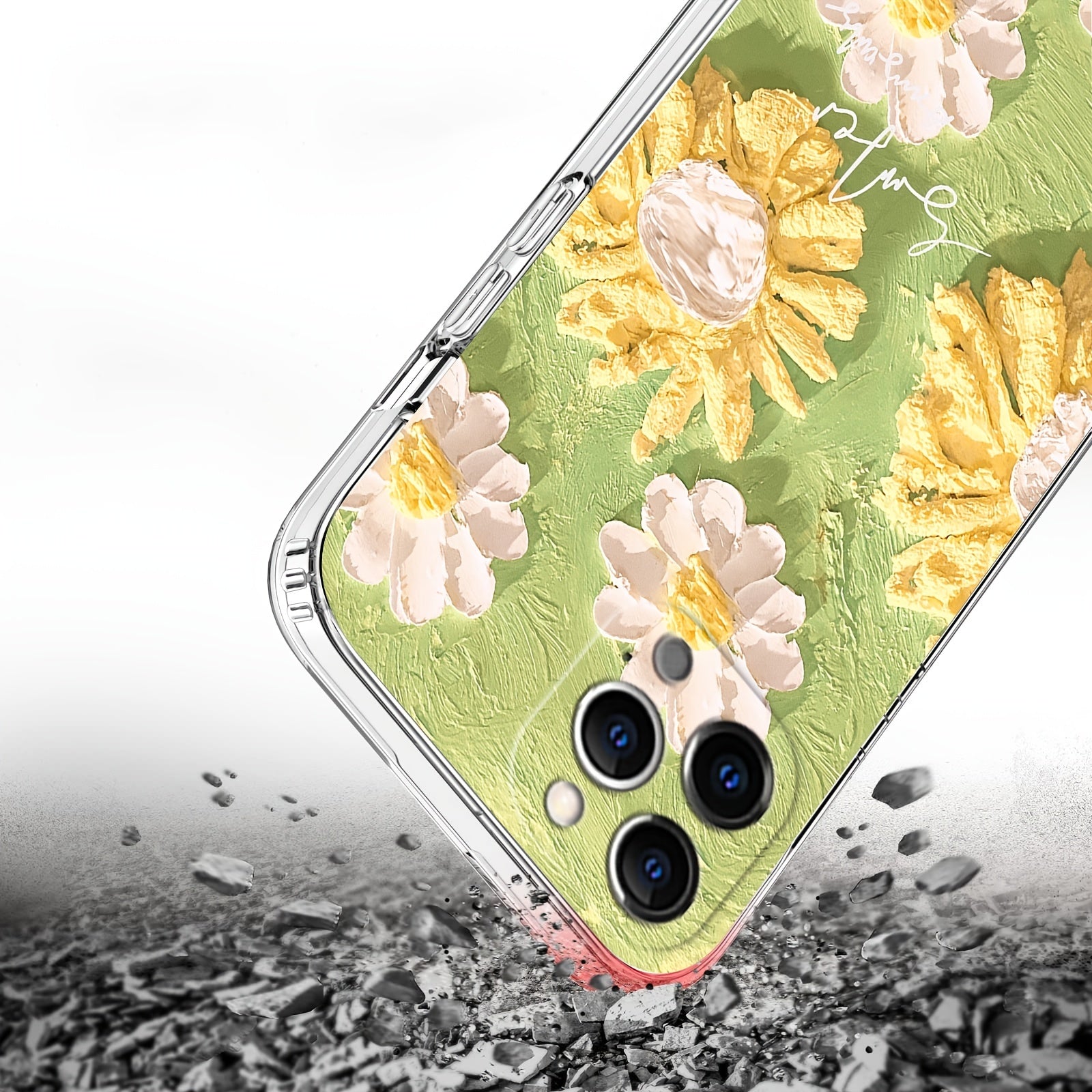 All Inclusive Transparent Fashionable Floral Pattern Mobile Phone Case