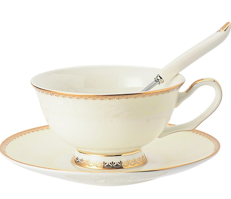 Elegant British Ceramic Coffee Cups, Bone China Porcelain Coffee Cup Set, White Ceramic Cups, Unique Tea Cup and Saucer in Gift Box