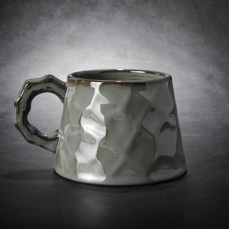 Large Capacity Coffee Cups, Large Tea Cup, Large Pottery Coffee Cup, White Ceramic Coffee Mug, Black Coffee Cup