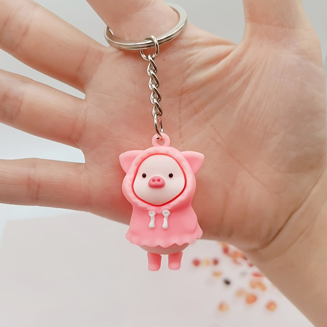 Pig Zipper Charm, Pig Figure KeyChain