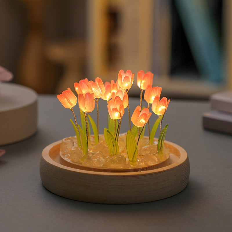 Tulip night light - handmade for room and bedroom decoration