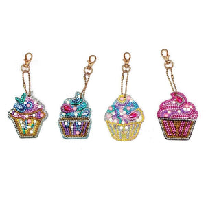 4pcs Cake Ice Cream DIY  Diamond Keychain ktclubs.com