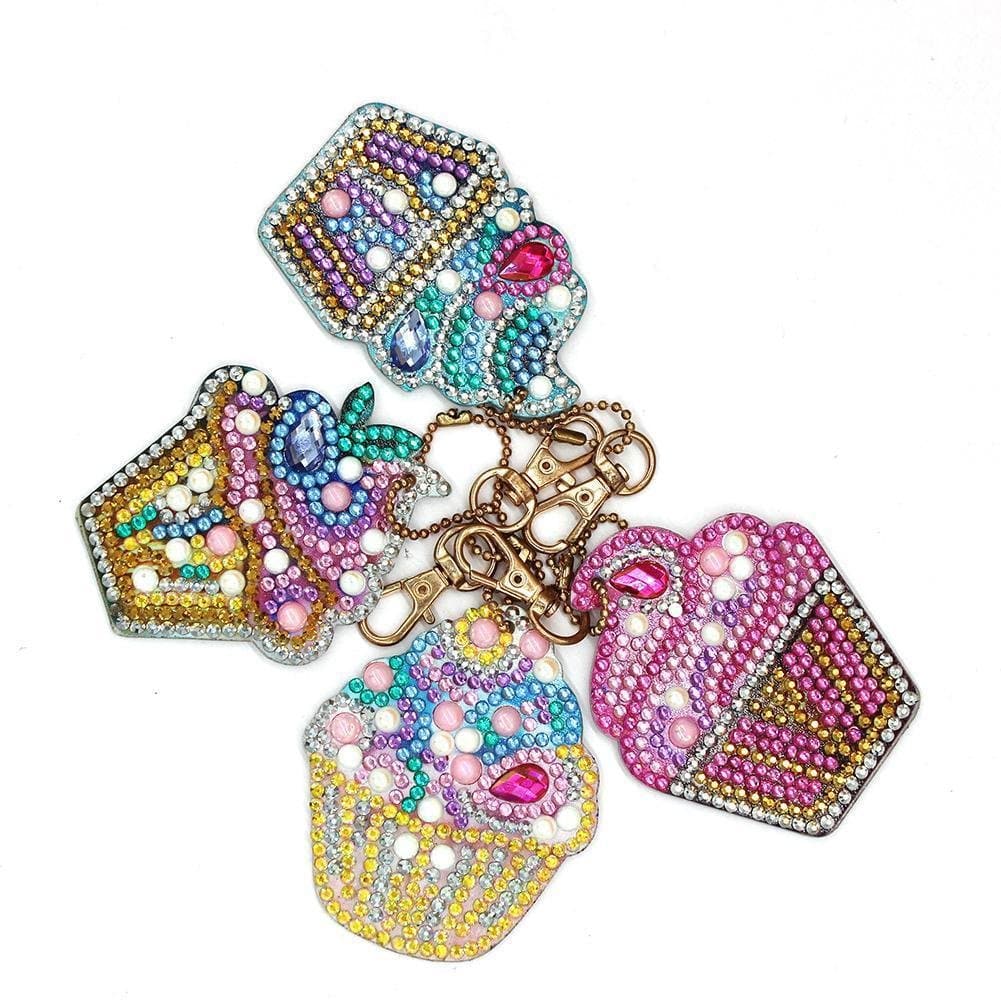 4pcs Cake Ice Cream DIY  Diamond Keychain ktclubs.com