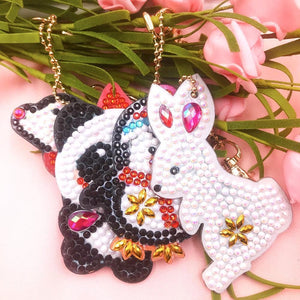 4pcs DIY Animals Full Drill Special Shaped Diamond  Keychain ktclubs.com