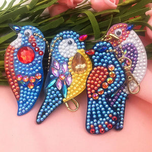 4pcs DIY Birds Full Drill Special Shaped Diamond  Keychain ktclubs.com