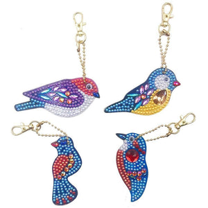 4pcs DIY Birds Full Drill Special Shaped Diamond  Keychain ktclubs.com