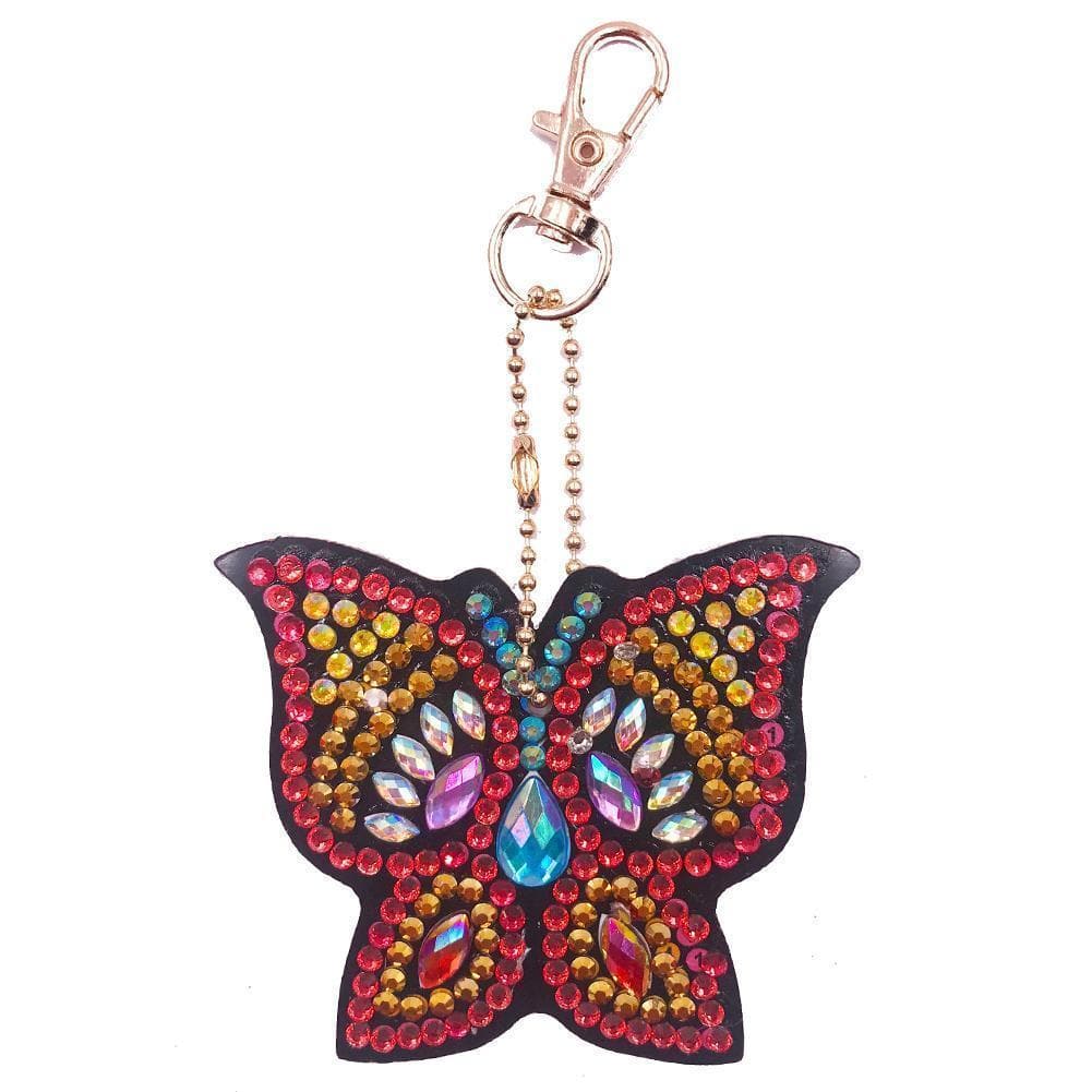 4pcs DIY Butterfly Full Drill Special Shaped Diamond  Keychain ktclubs.com