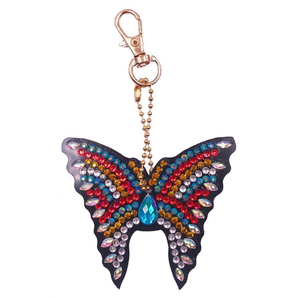 4pcs DIY Butterfly Full Drill Special Shaped Diamond  Keychain ktclubs.com