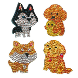 4pcs DIY Dog  Special Shaped Full Drill Diamond Keychain ktclubs.com