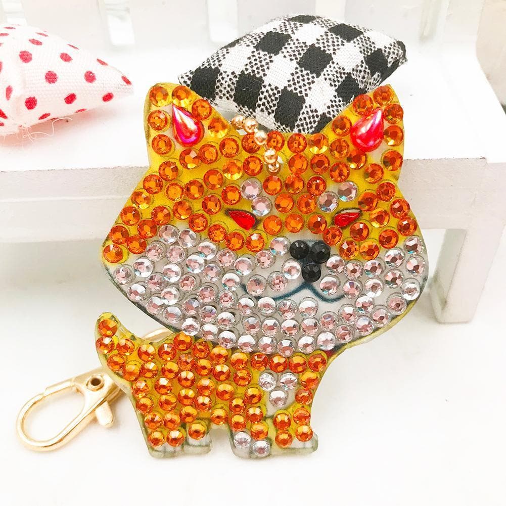 4pcs DIY Dog  Special Shaped Full Drill Diamond Keychain ktclubs.com