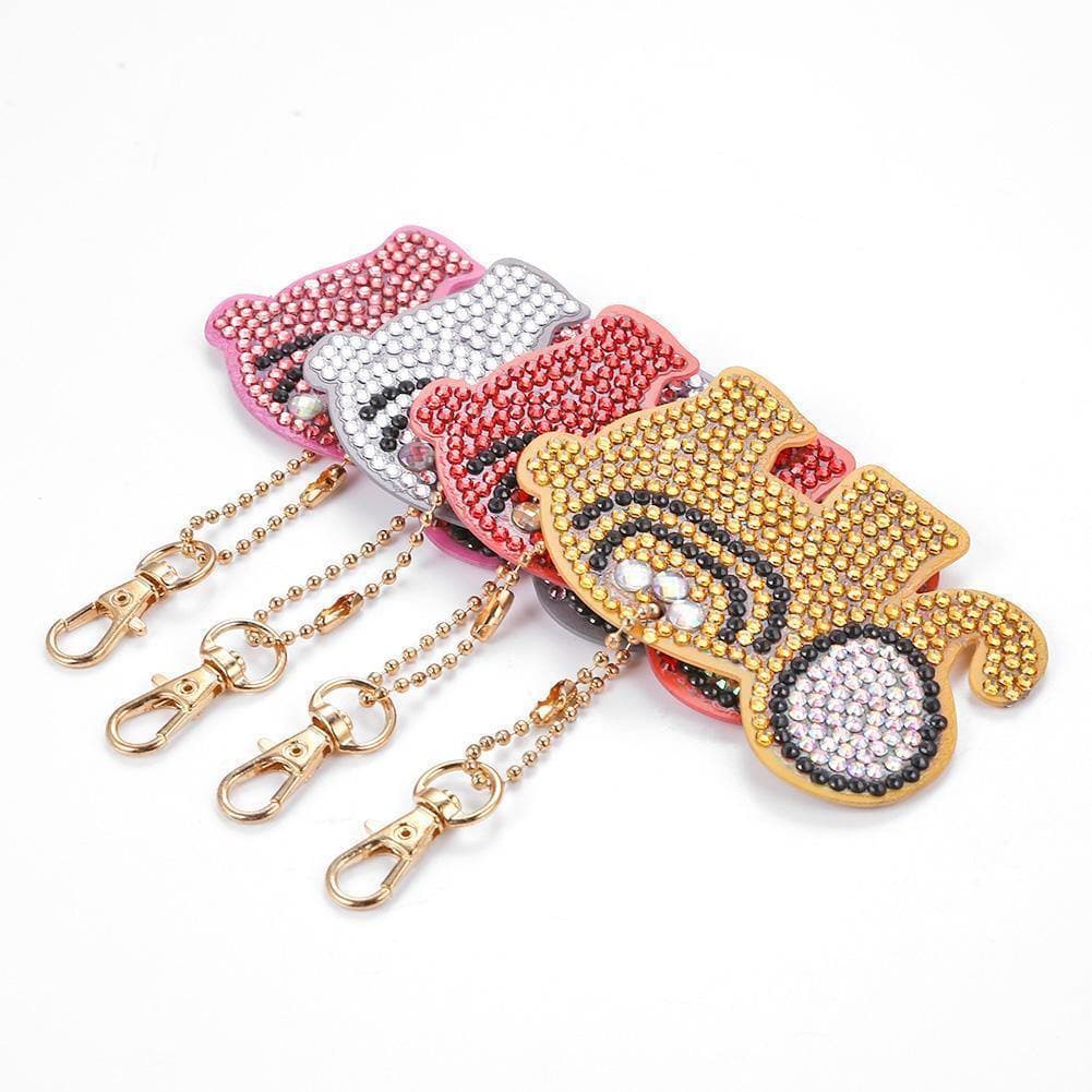 4pcs DIY  Elephant Special Shaped Full Drill Diamond Keychain ktclubs.com