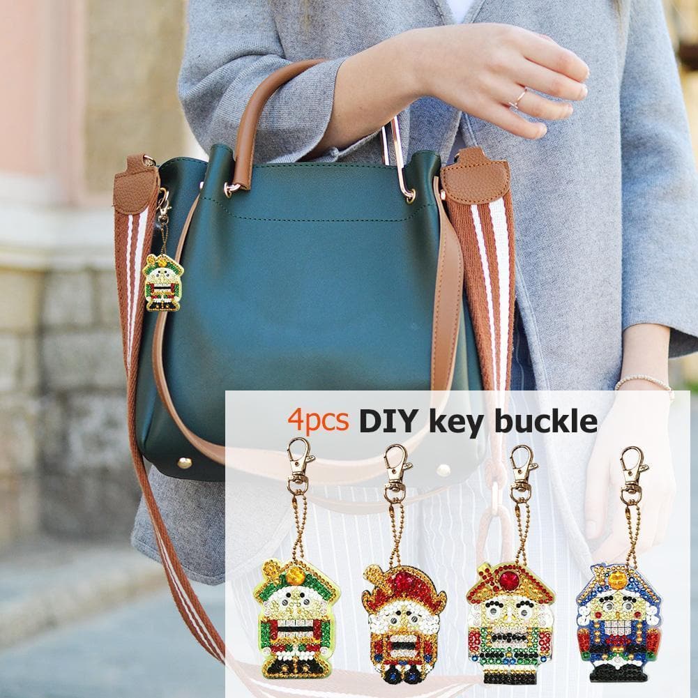 4pcs DIY Soldier Full Drill Special Shaped Diamond Keychain ktclubs.com