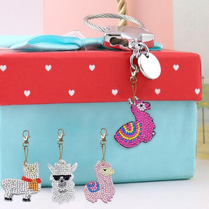 4pcs/Set DIY Animal Diamond   Keychain ktclubs.com