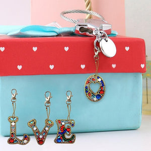 4pcs/set DIY Love Full Drill Special Shaped Diamond  Keychain ktclubs.com