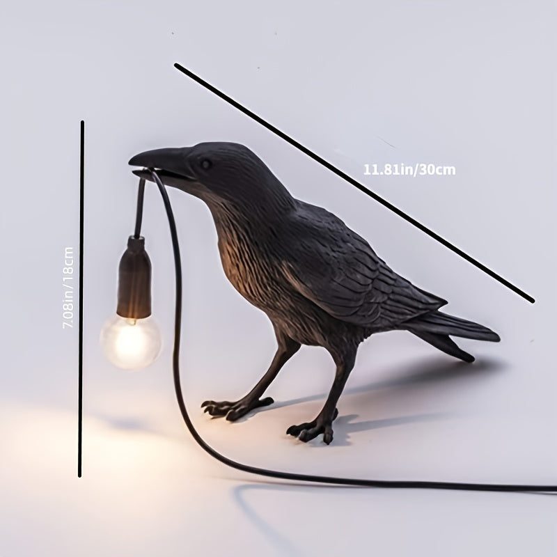 1pc The Gothic Crow Lamp, Cute Black Raven Desk Light With USB Line, Unique Resi Crow For Table Decor, Goth Decor, Black Decor, Bird Decor, Art Decor, Home Decor, Living Room, Bedroom