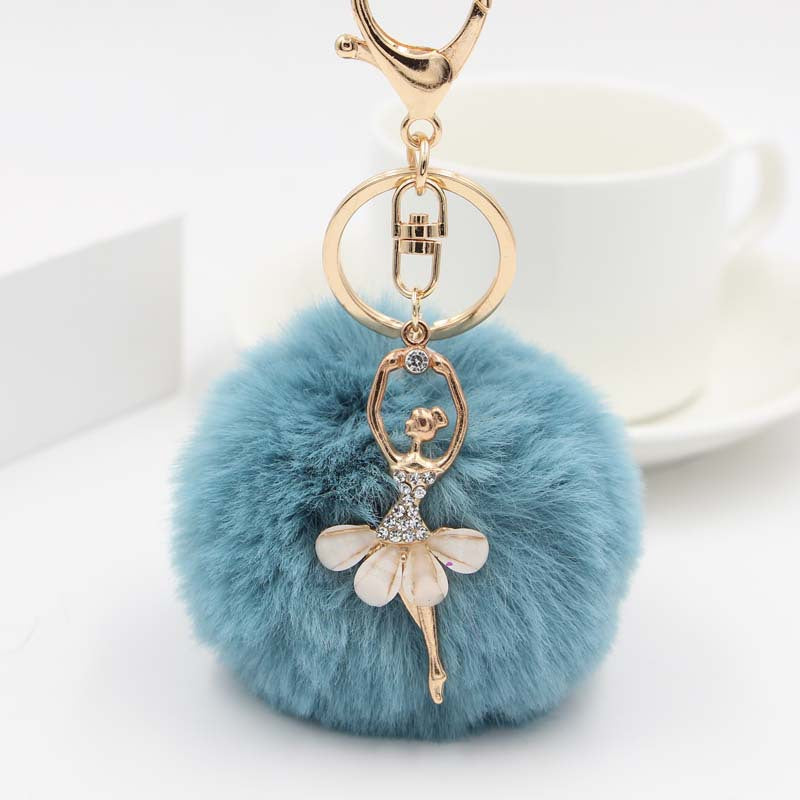 Cute Rhinestone Little Angel Car Keychain