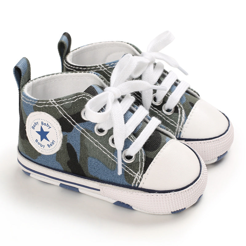 Infant Baby Boys Sneakers, Soft-soled Anti-slip High Top Crib Shoes