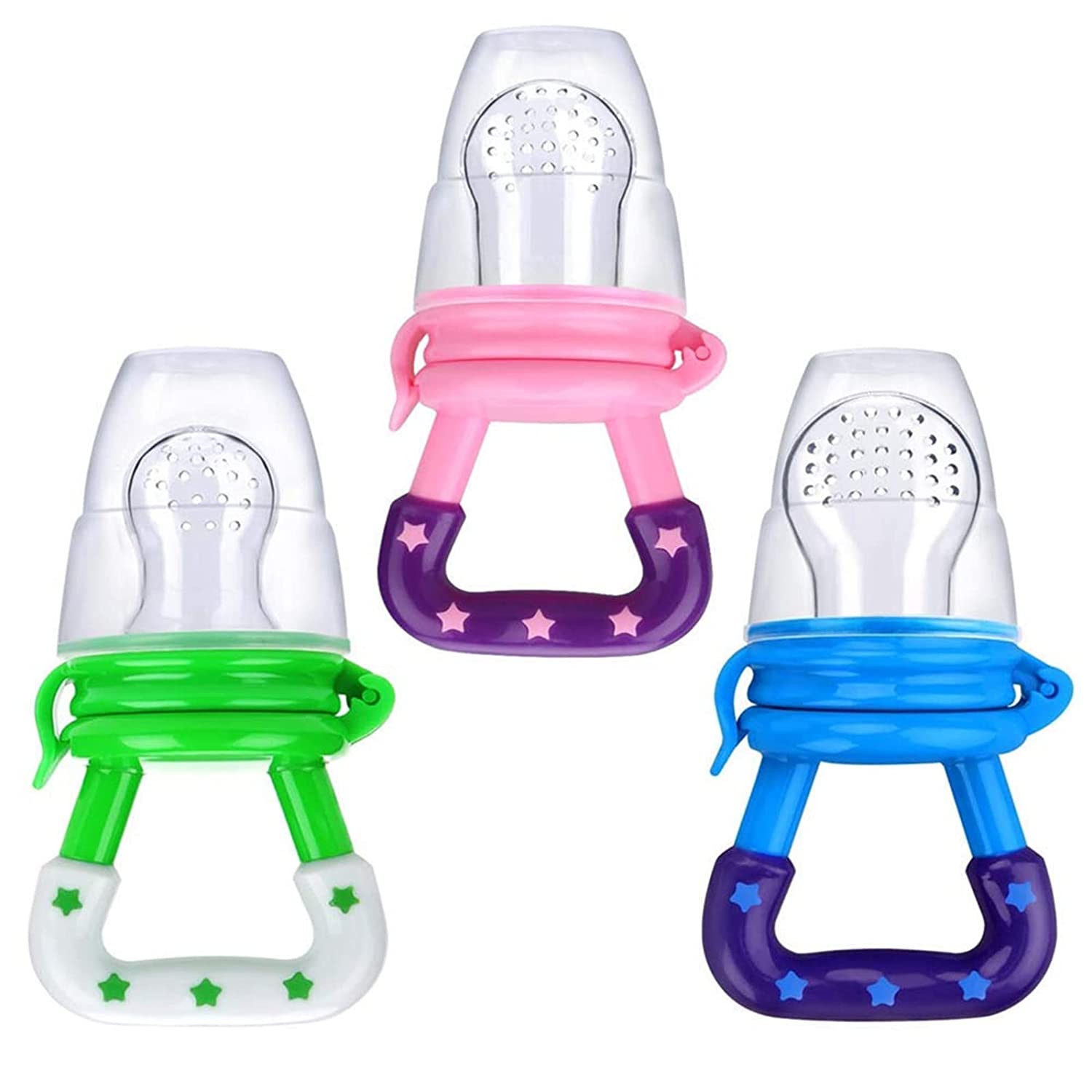 3pcs/pack Baby Pacifier, Silicone Fruit And Vegetable Feeder