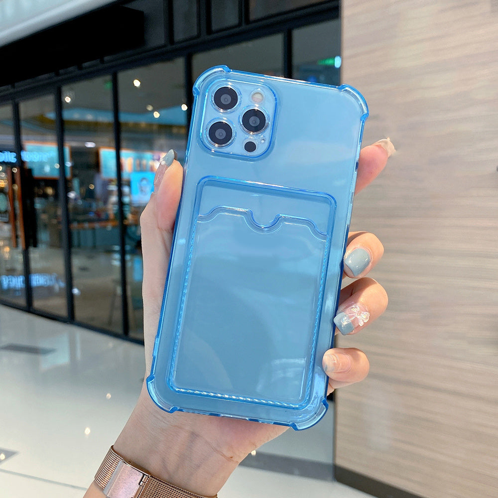 Transparent Soft Shockproof Phone Case With Card Holder