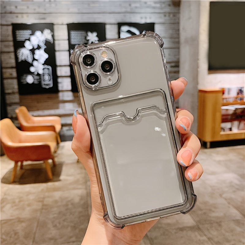 Transparent Soft Shockproof Phone Case With Card Holder