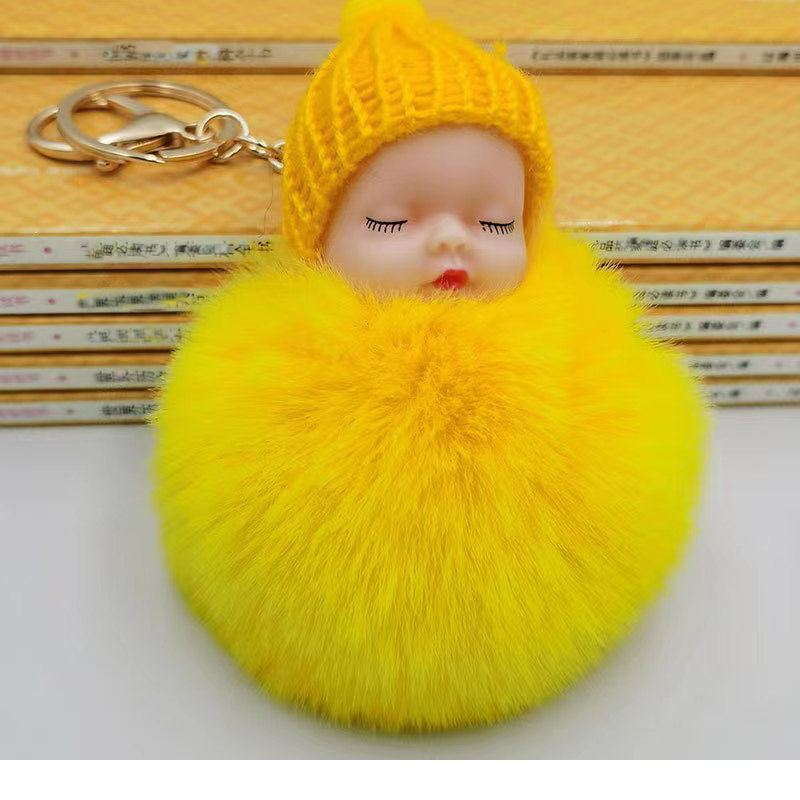 Keychain Cute Fluffy Plush Mini Doll Keychain For Women Bags Key Ring Gift Decoration Accessories Hanging Gift