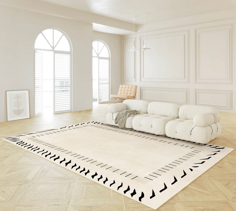 Cream Color Modern Carpets for Living Room, Thick Contemporary Rugs for Bedroom, Modern Rugs for Dining Room, Mid Century Modern Rugs Next to Bed