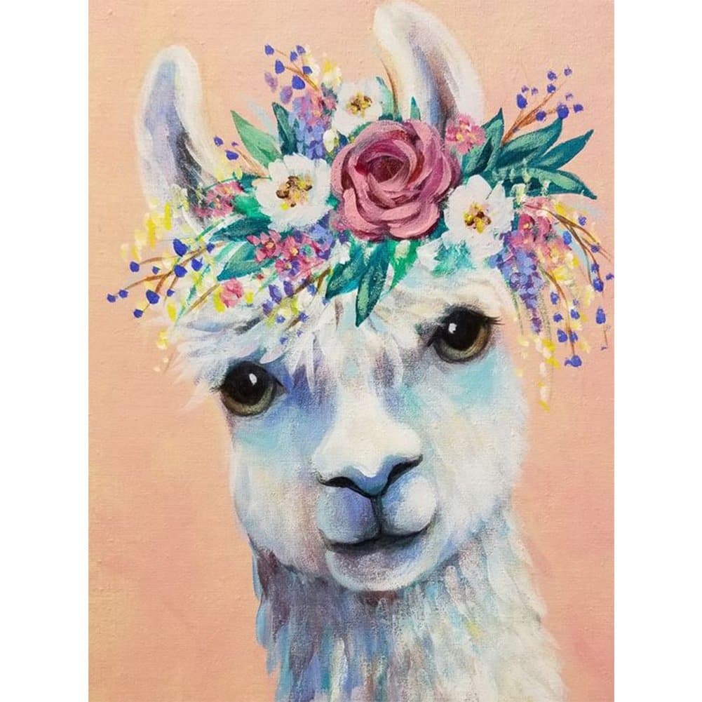 5D DIY Diamond Painting -Wreath Alpaca ktclubs.com