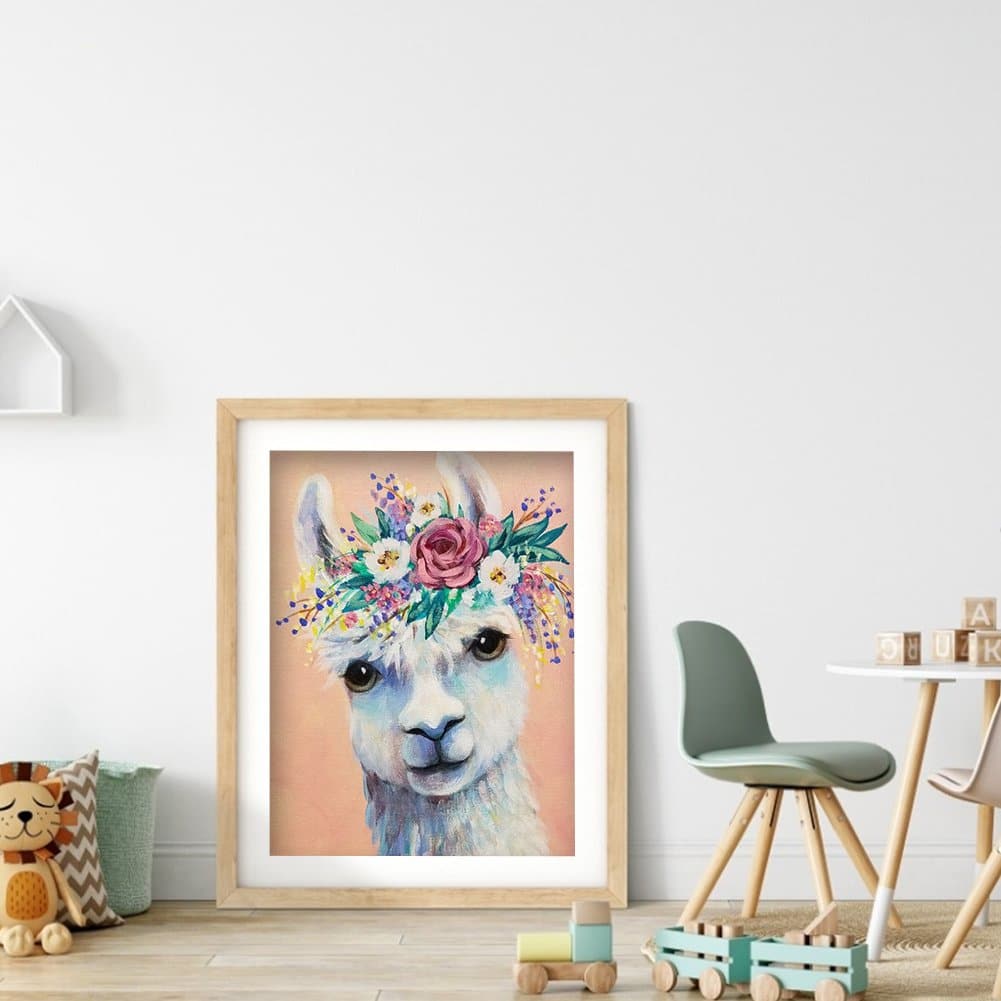 5D DIY Diamond Painting -Wreath Alpaca ktclubs.com