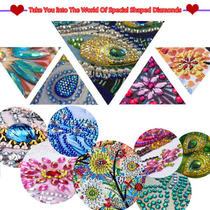 5D DIY  Special-Shaped Diamond- Bird Wreath 30*30cm ktclubs.com