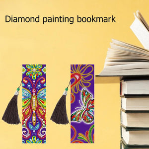 5D DIY Special Shaped Diamond Painting Leather Butterfly Tassel Book Marks ktclubs.com