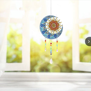 5D DIY Special Shaped  Wind Chimes-Sun Moon ktclubs.com