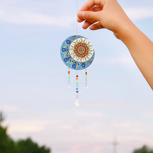 5D DIY Special Shaped  Wind Chimes-Sun Moon ktclubs.com