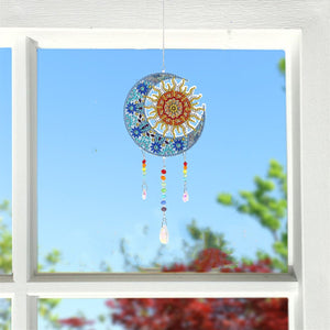 5D DIY Special Shaped  Wind Chimes-Sun Moon ktclubs.com