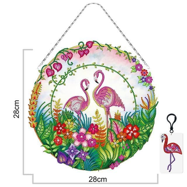 5D DIY diamond painting wreath with LED lights and keychain pendant kit shaped diamond art wall home decoration Christmas gift ktclubs.com