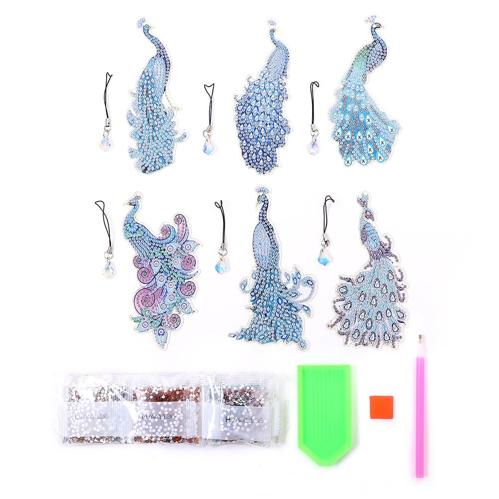 5D Diamonds Painting Bookmarks DIY Peacock Book Ornament Kits ktclubs.com