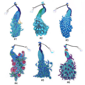 5D Diamonds Painting Bookmarks DIY Peacock Book Ornament Kits ktclubs.com