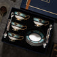 Unique Tea Cup and Saucer in Gift Box, Elegant British Ceramic Coffee Cups, Bone China Porcelain Tea Cup Set for Office