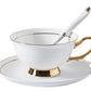 White Ceramic Cups, Elegant British Ceramic Coffee Cups, Bone China Porcelain Tea Cup Set, Unique Tea Cup and Saucer in Gift Box
